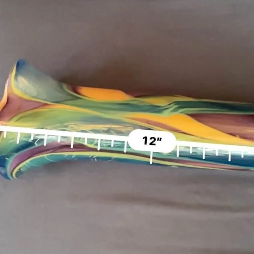 Signed Marti Johnson Texas Studio Hand-Blown Art Glass Vase - 12”